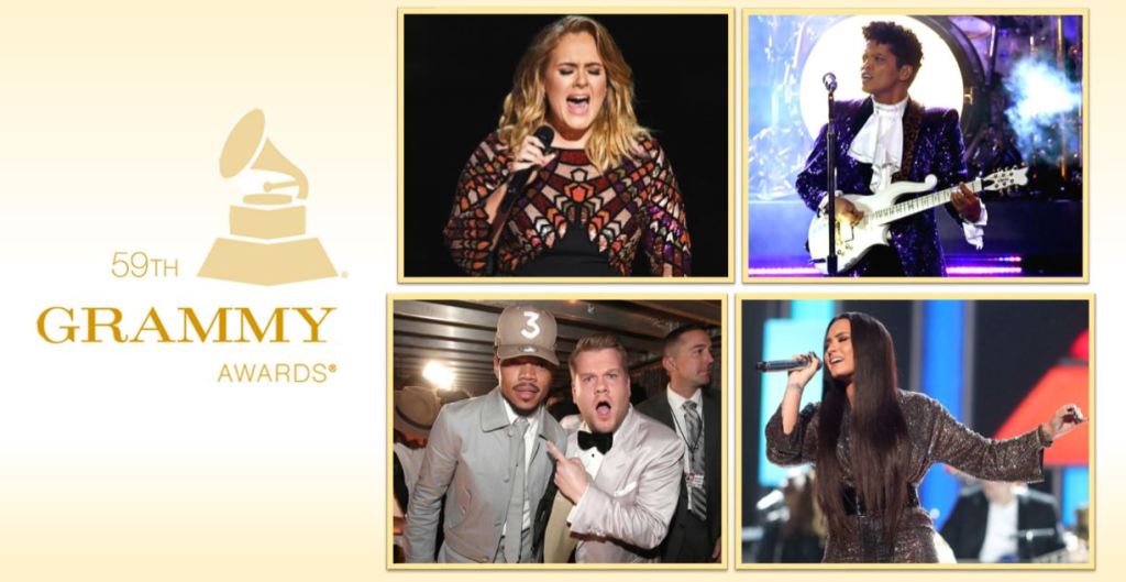 Adele, Bruno Mars, Chance, Demi Lovato shine at 59th&nbsp;Grammys