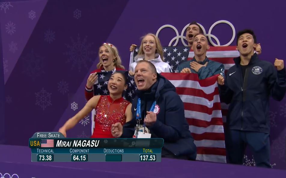2 14 2018 Mirai Nagasu and Family Score Reaction1