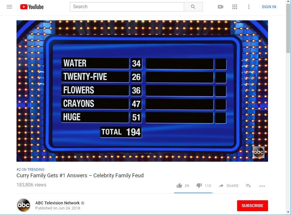 6 25 2018 #2 Trending ABC Curry family #1 answers6